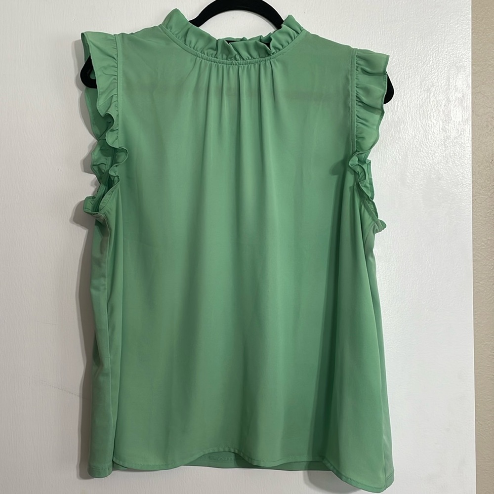 Mint Green Ruffle Sleeve Women's Top